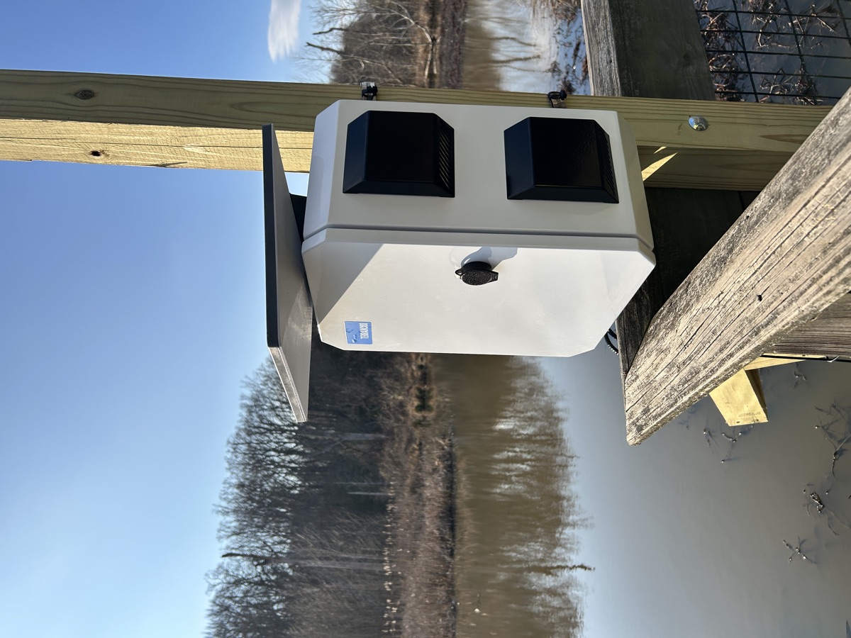 Sentinel enclosure close-up with dual ventilation ports